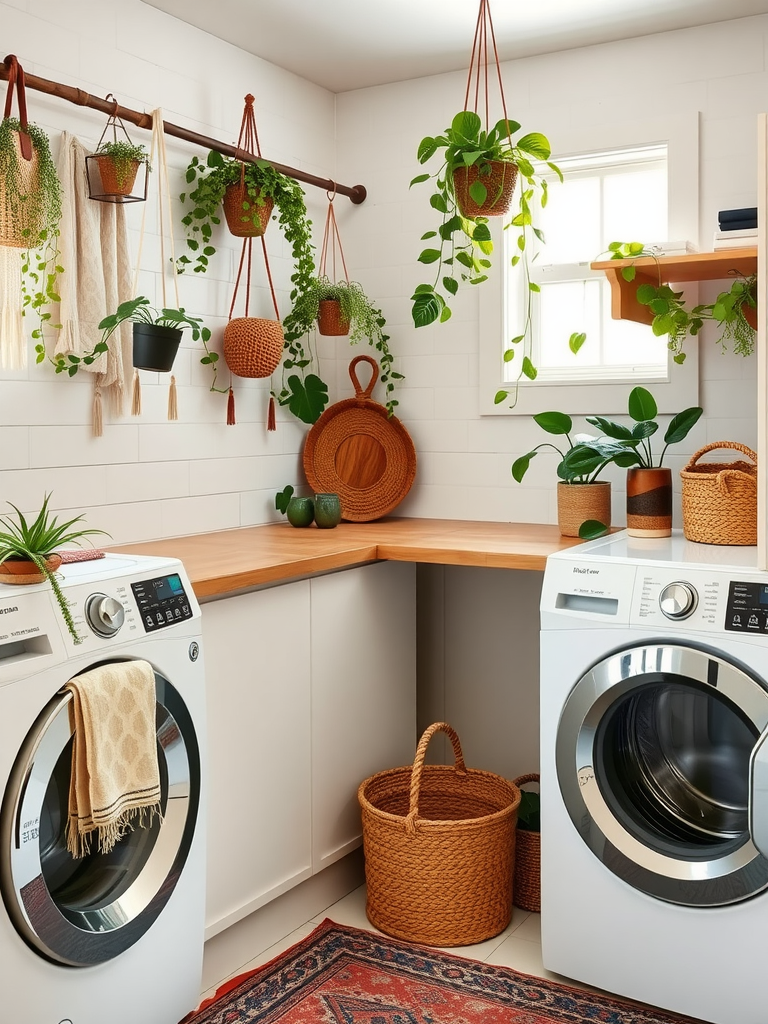 Creative Boho Style Laundry Room Decor Ideas