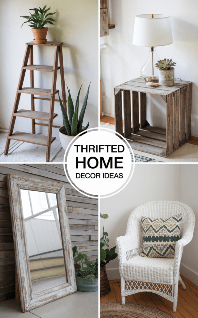 a 4 picture collage of thrifted home decor ideas e jawu4W2KRm 9aSG6O019Bw 6TPfjr7dTFqP2DMko R8mQ