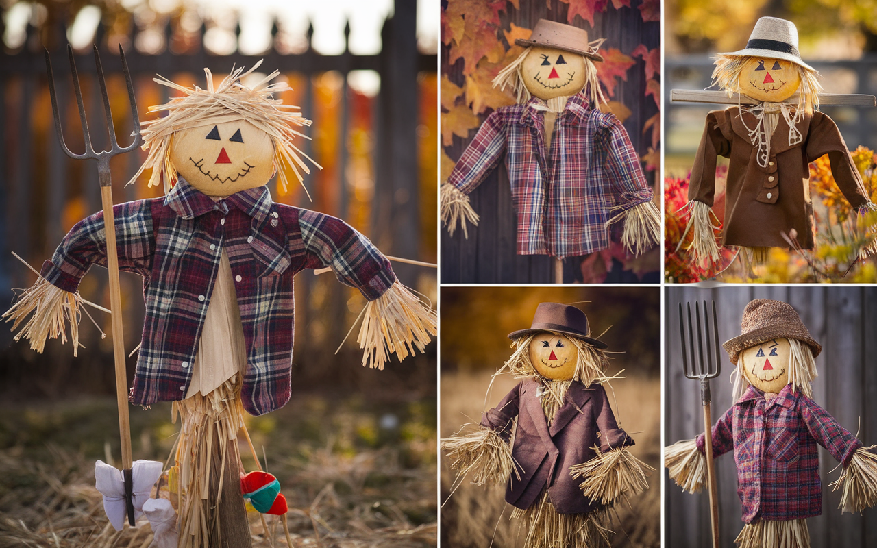 a photo of a collage of 4 creative scarecrow ideas cpEknsT9SLqW4jTTw4W qw HrGe57BySO6aGHI1fr6oIQ Scarecrow Ideas