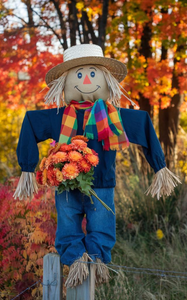 a photo of a scarecrow wearing a straw hat a burla usvxEGZTRu2fF J1uyHjSQ kzffu tQiOpEzQpKd3hMg Scarecrow Ideas