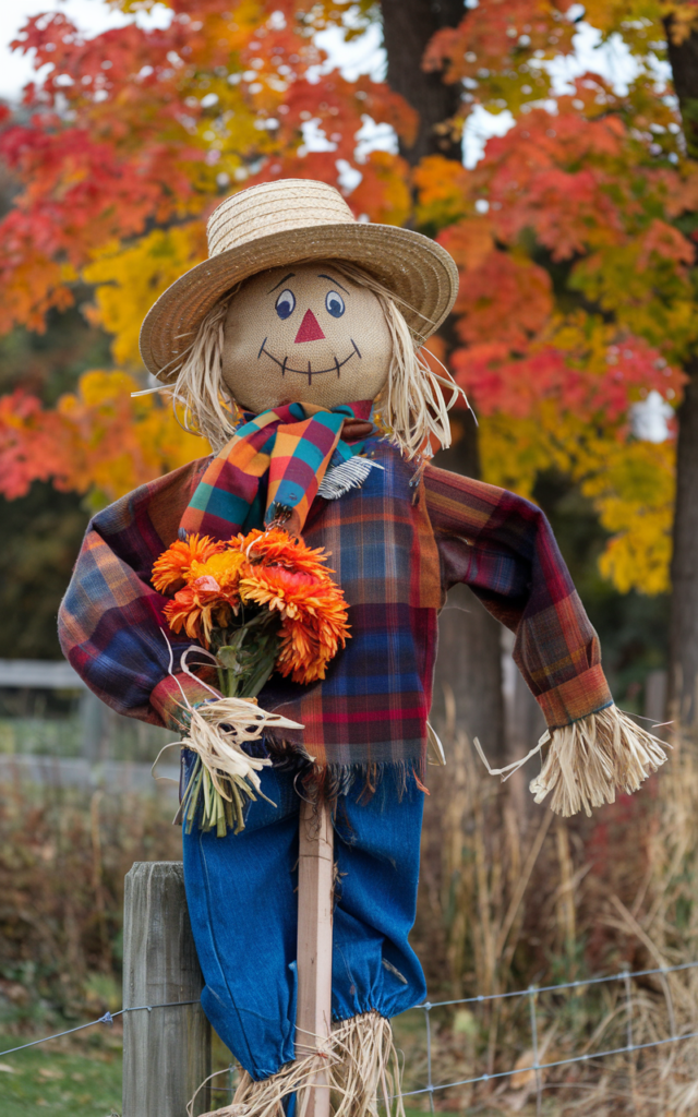 a photo of a scarecrow with a straw hat a burlap f M g5MYLgQUqYCwzA0e9sxQ kzffu tQiOpEzQpKd3hMg Scarecrow Ideas