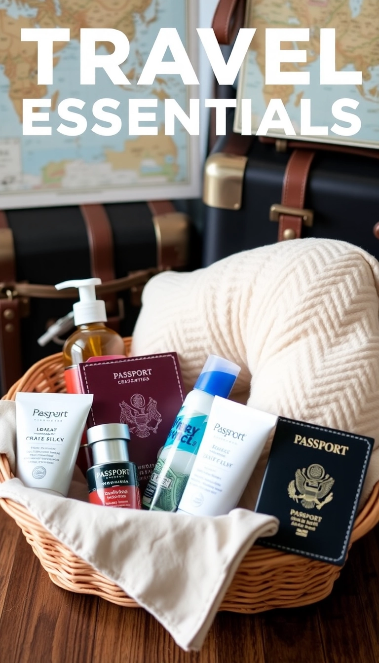 21 Christmas Basket Gift Ideas That Will Delight Everyone on Your List! - 14. Travel Essentials Basket