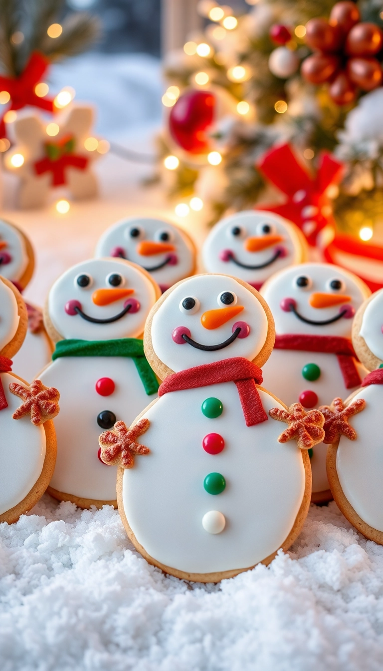 21 Festively Decorated Christmas Sugar Cookies That Will Dazzle Your Guests! - 10. Frosted Snowman Cookies