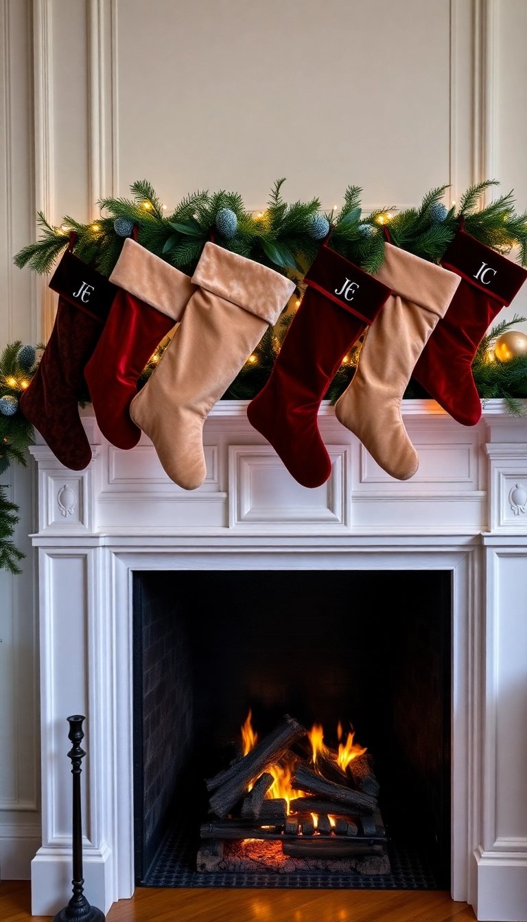 21 Luxury Christmas Decor Ideas That'll Make Your Home Shine Like a Winter Wonderland! - 10. Luxurious Stockings