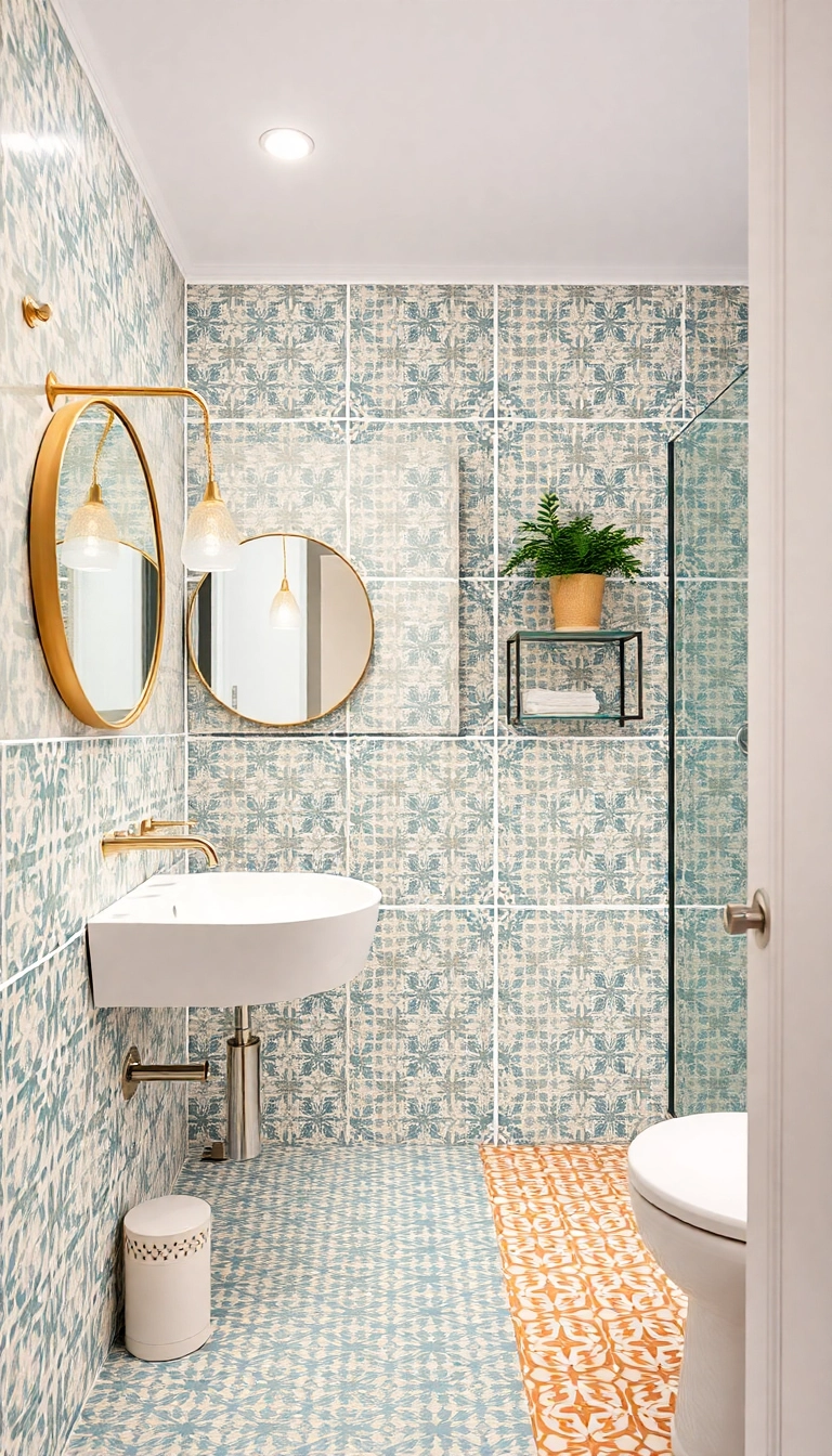 21 Stunning Bathroom Tile Design Ideas That'll Transform Your Space (You Won't Believe #7!) - 15. Patterned Tiles