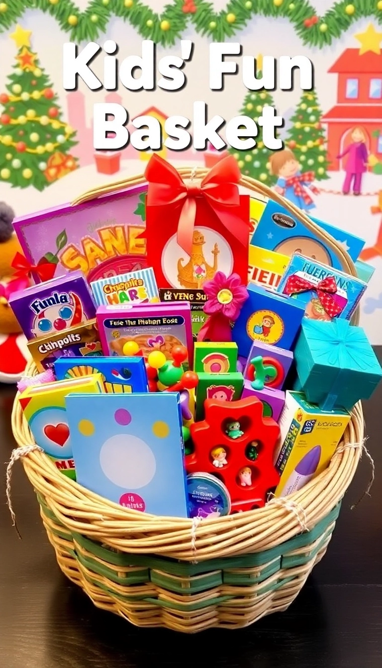 21 Christmas Basket Gift Ideas That Will Delight Everyone on Your List! - 17. Kids' Fun Basket