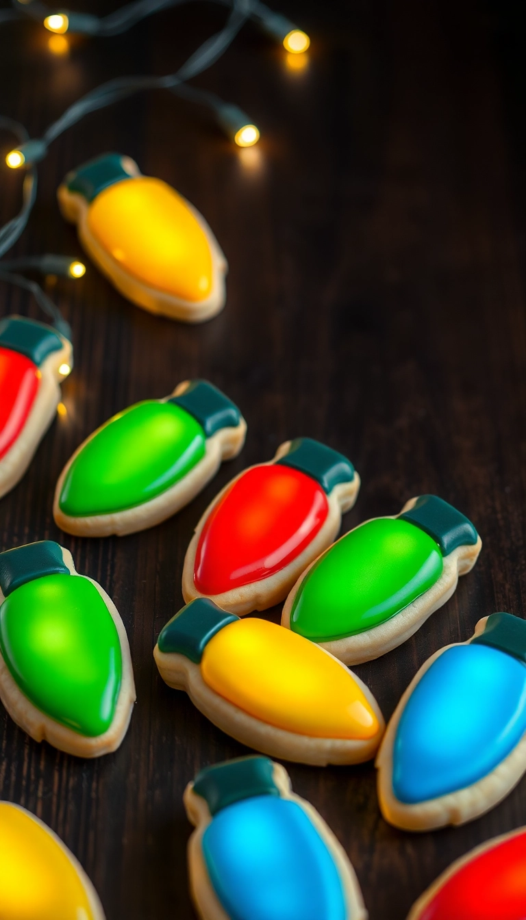 21 Festively Decorated Christmas Sugar Cookies That Will Dazzle Your Guests! - 8. Christmas Light Cookies