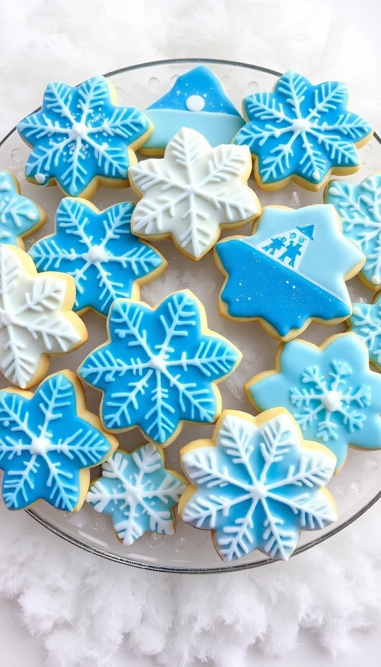 21 Festively Decorated Christmas Sugar Cookies That Will Dazzle Your Guests! - 2. Snowy Winter Wonderland Cookies