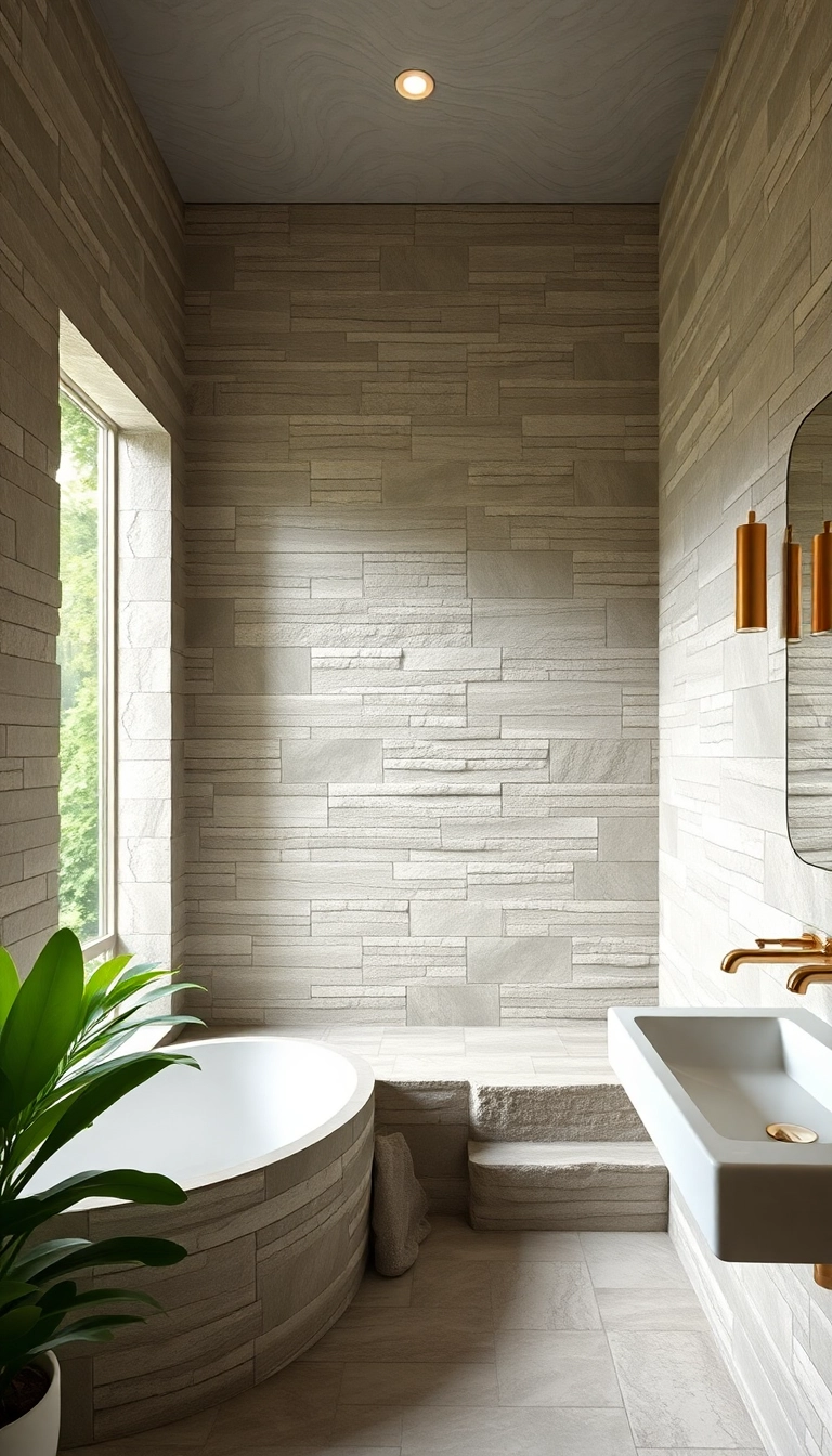 21 Stunning Bathroom Tile Design Ideas That'll Transform Your Space (You Won't Believe #7!) - 9. Nature-Inspired Tiles