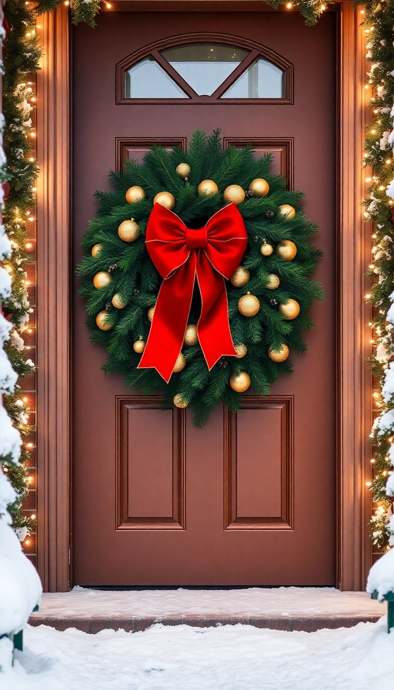 21 Luxury Christmas Decor Ideas That'll Make Your Home Shine Like a Winter Wonderland! - 1. Grand Entrance with Elegant Wreaths