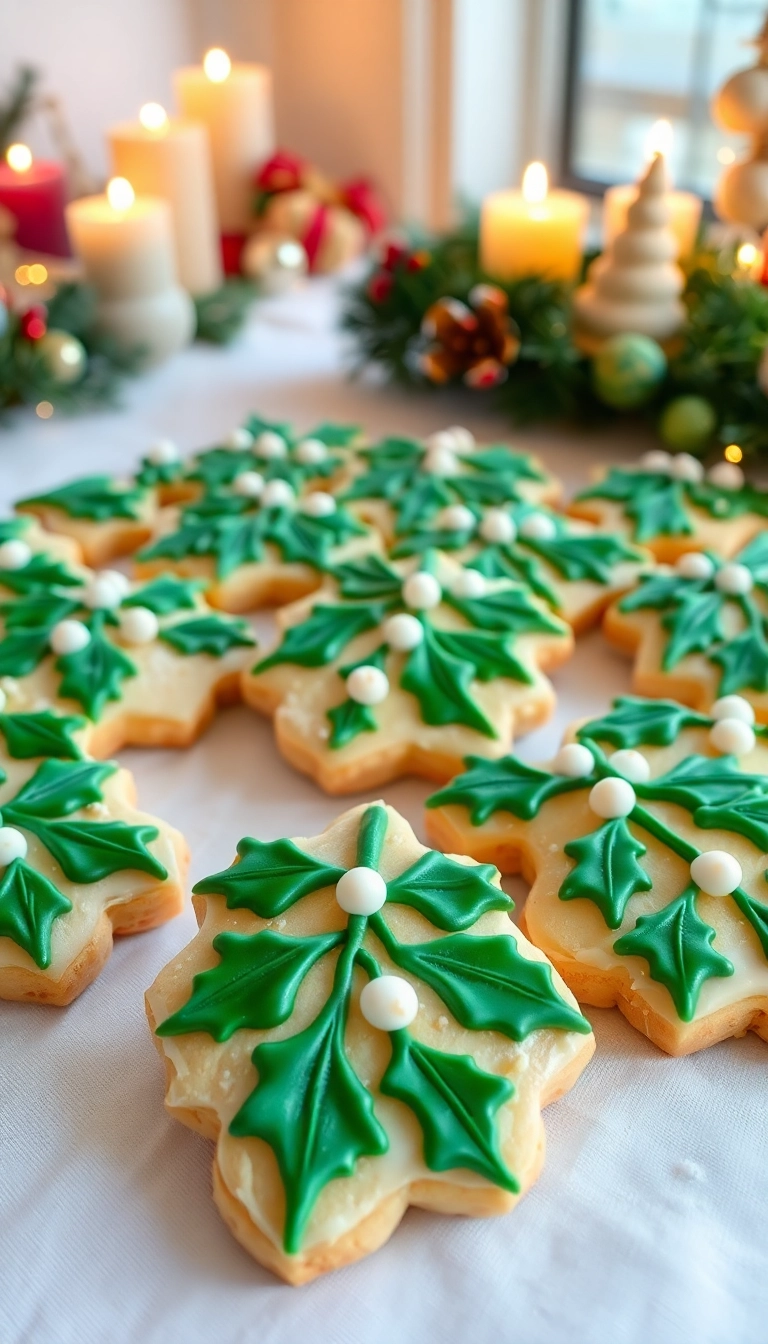 21 Festively Decorated Christmas Sugar Cookies That Will Dazzle Your Guests! - 17. Mistletoe Kisses Cookies