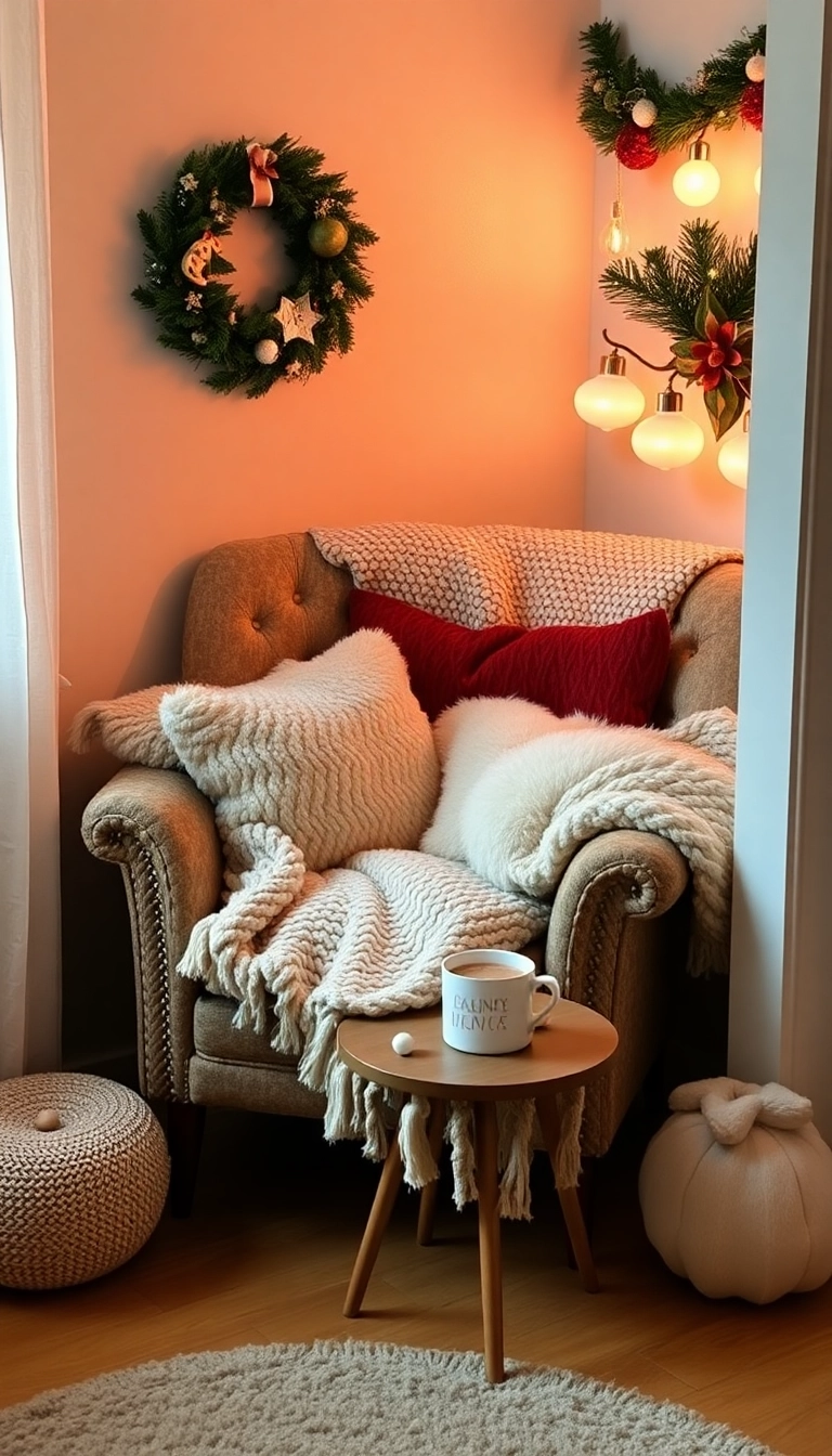 21 Magical Christmas Room Inspo Ideas That Will Make You Wish It Was December All Year! - 15. Cozy Reading Nook