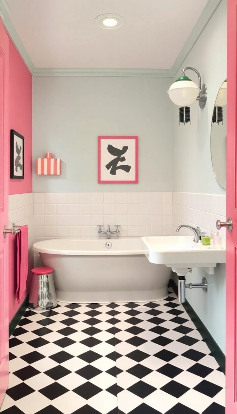 21 Stunning Bathroom Tile Design Ideas That'll Transform Your Space (You Won't Believe #7!) - 17. Classic Checkerboard