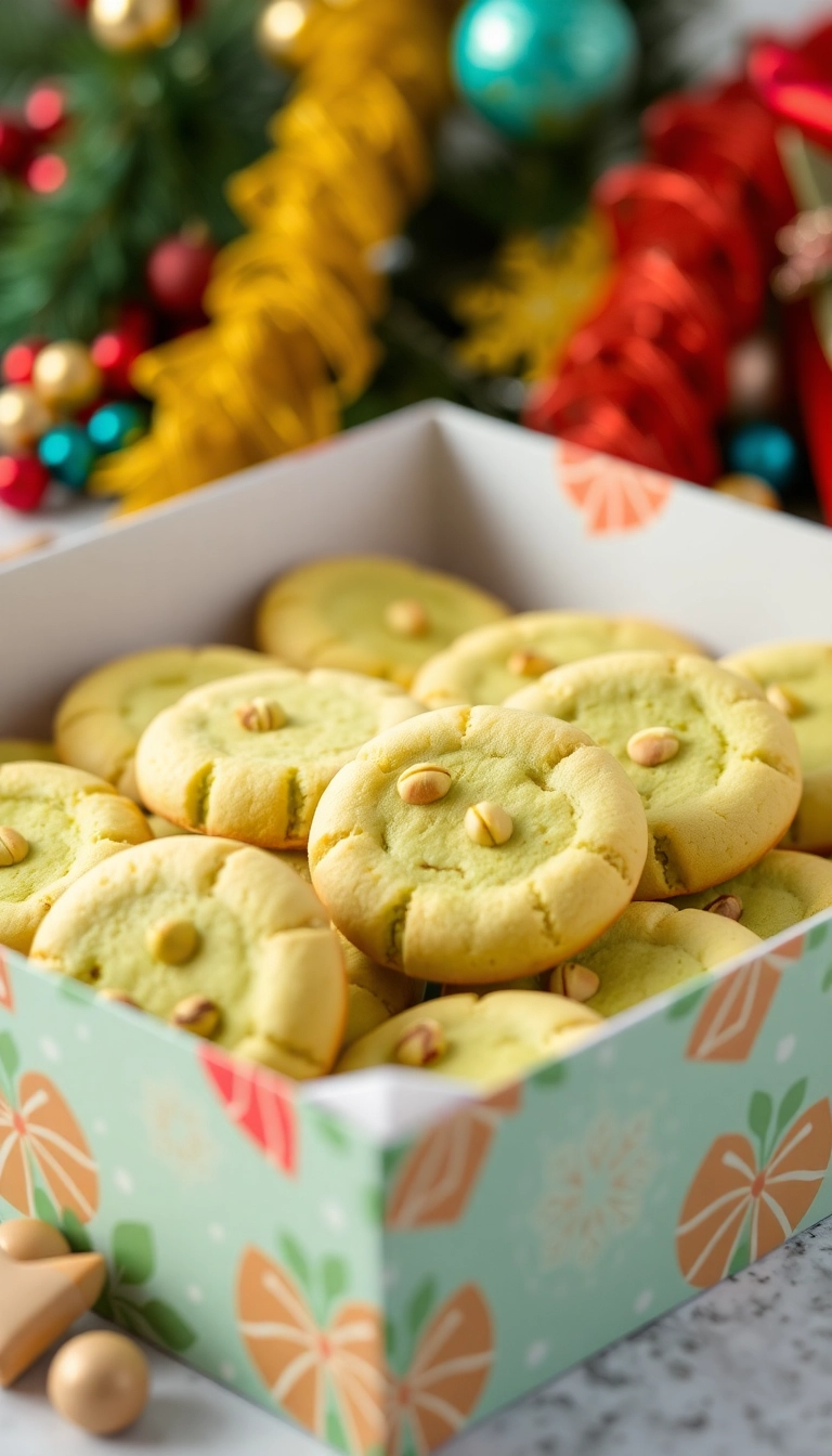 21 Irresistible Christmas Cookie Box Ideas That'll Make You the Star of the Holidays! - Pistachio Cookies