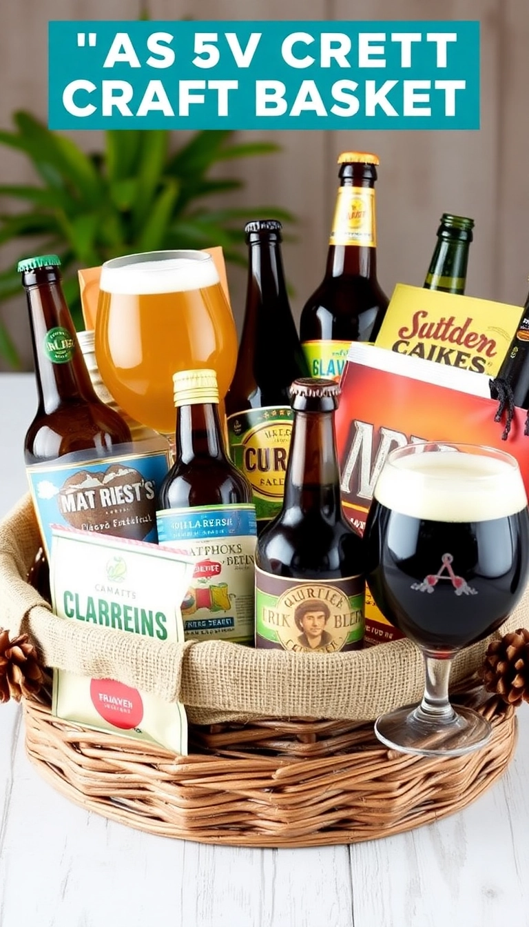 21 Christmas Basket Gift Ideas That Will Delight Everyone on Your List! - 6. Craft Beer Basket