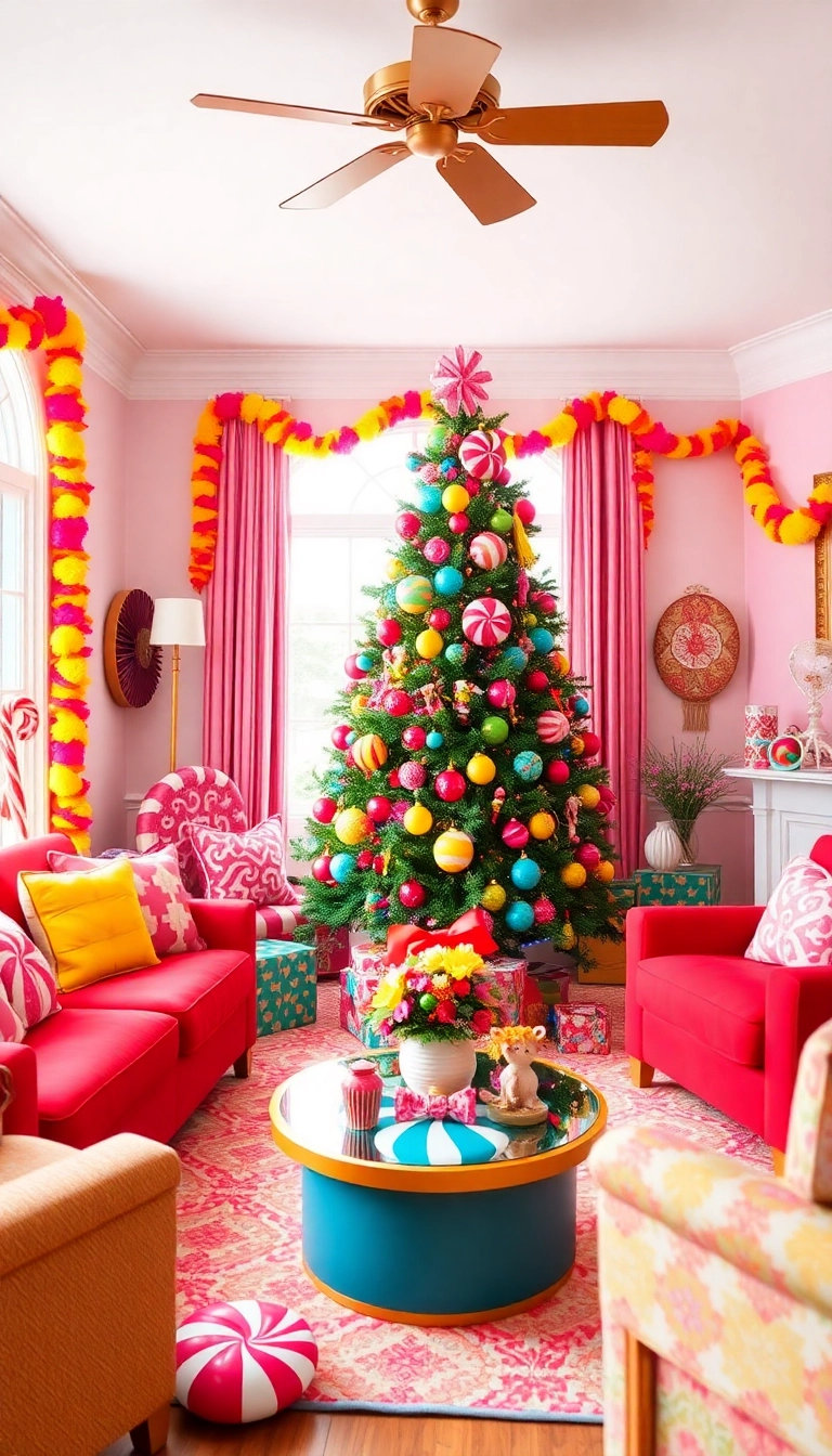 21 Magical Christmas Room Inspo Ideas That Will Make You Wish It Was December All Year! - 8. Colorful Candyland