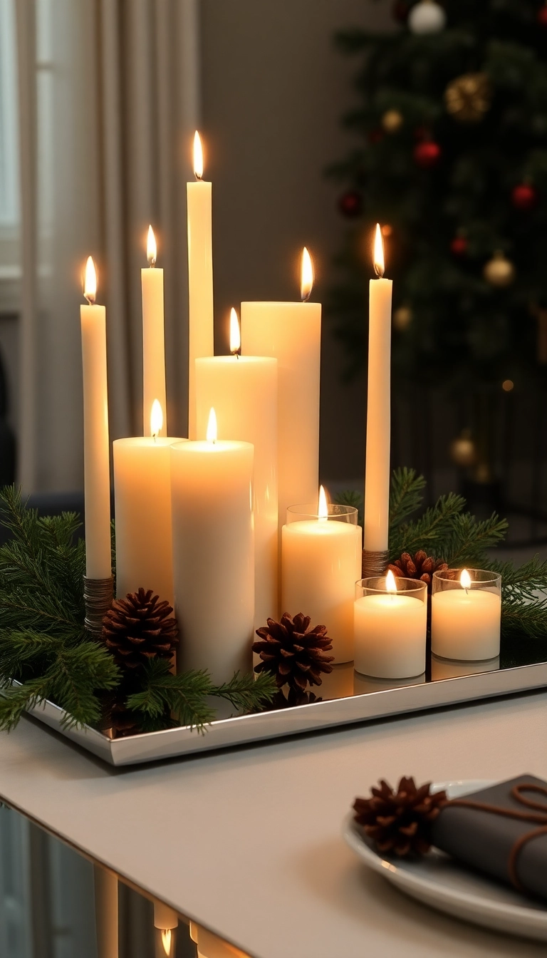 21 Luxury Christmas Decor Ideas That'll Make Your Home Shine Like a Winter Wonderland! - 7. Opulent Candle Displays