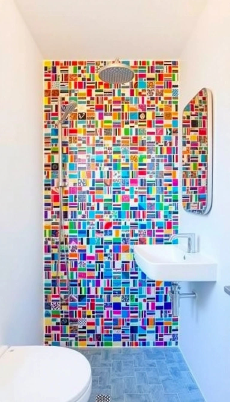 21 Stunning Bathroom Tile Design Ideas That'll Transform Your Space (You Won't Believe #7!) - 6. Colorful Mosaic Magic