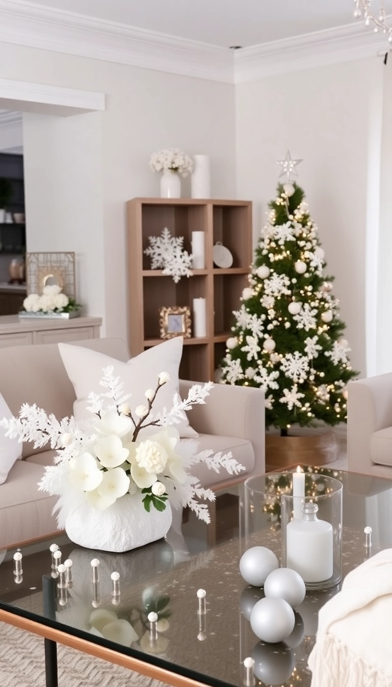 21 Luxury Christmas Decor Ideas That'll Make Your Home Shine Like a Winter Wonderland! - 19. Snowy White Accents