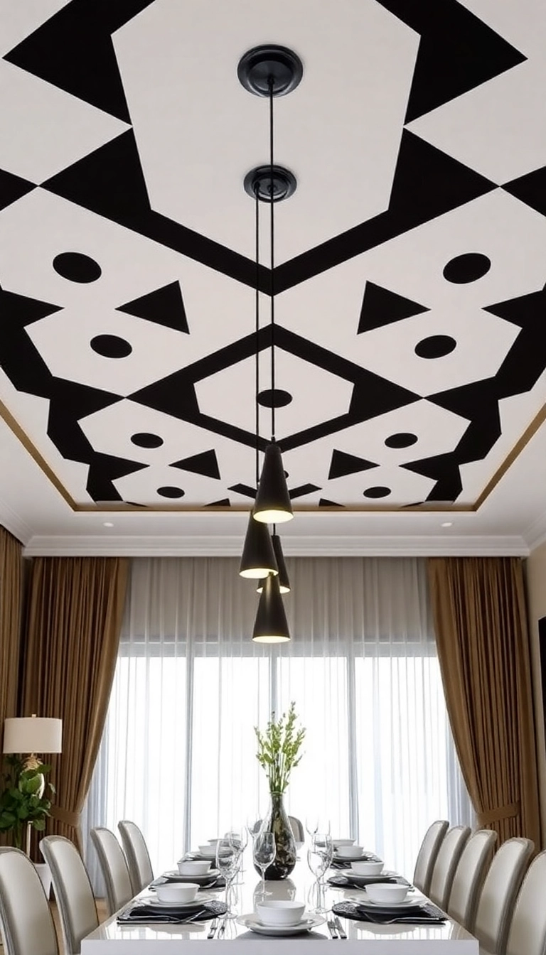 21 Bold Ceiling Designs That'll Make Your Home a Stylish Statement Piece! - 2. Geometric Patterns