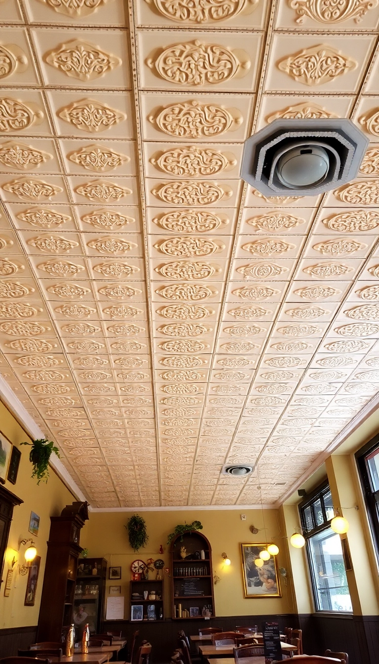 21 Bold Ceiling Designs That'll Make Your Home a Stylish Statement Piece! - 21. Vintage Tin Tiles