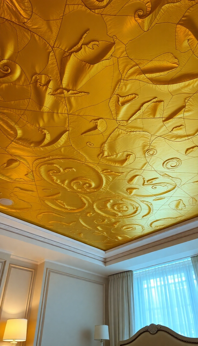 21 Bold Ceiling Designs That'll Make Your Home a Stylish Statement Piece! - 5. Metallic Accents