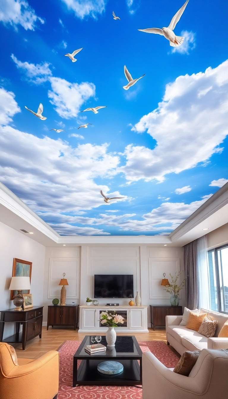 21 Bold Ceiling Designs That'll Make Your Home a Stylish Statement Piece! - 7. Artistic Murals