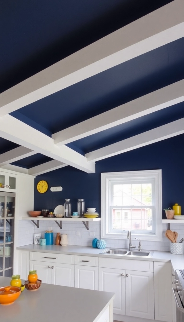 21 Bold Ceiling Designs That'll Make Your Home a Stylish Statement Piece! - 12. Painted Beams