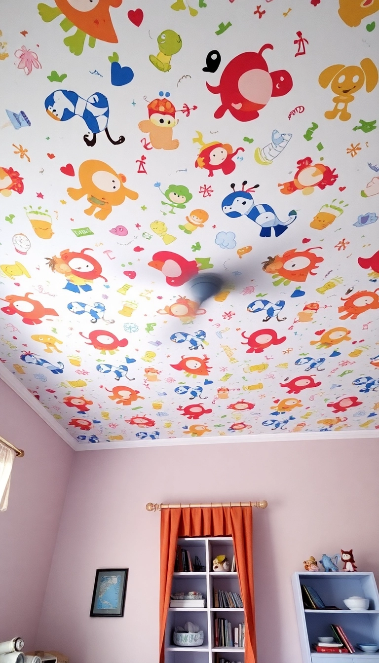 21 Bold Ceiling Designs That'll Make Your Home a Stylish Statement Piece! - 6. Bold Wallpaper